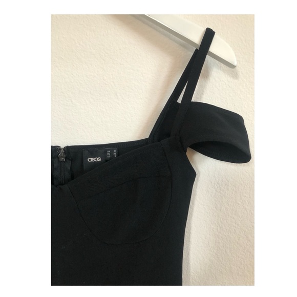 ASOS Fitted Midi Dress in Black and Navy - Picture 5 of 5